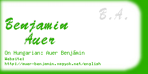 benjamin auer business card