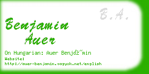 benjamin auer business card